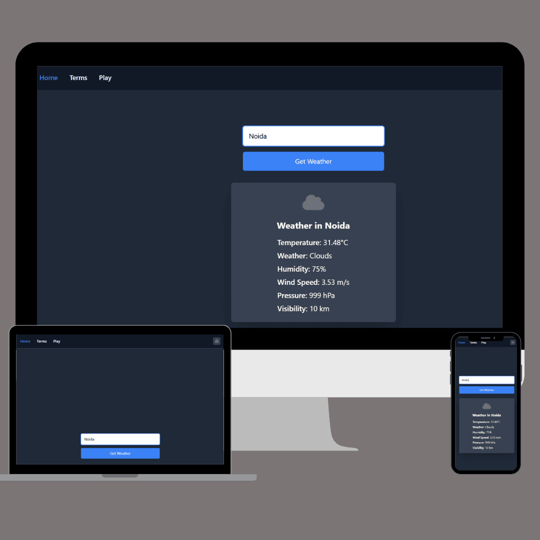 Weather App project screenshot